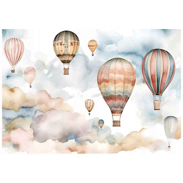 Vliesová fototapeta Balóny v oblacích cesta do snů 150x105 lepidlo