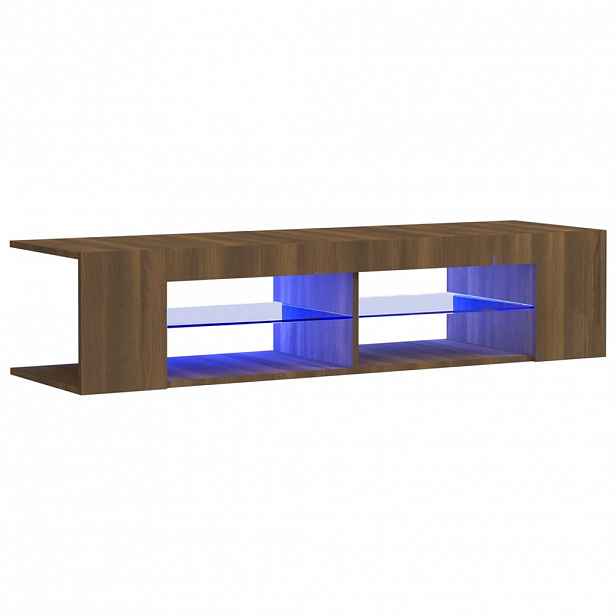vidaXL TV skříňka s LED osvětlením hnědý dub 135 x 39 x 30 cm