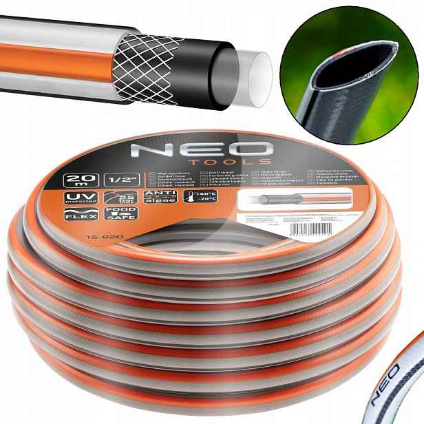 Zahradní 4VRSTVÝ Hadice 1/2 20 M Neo Optima 8BAR +60 st.C