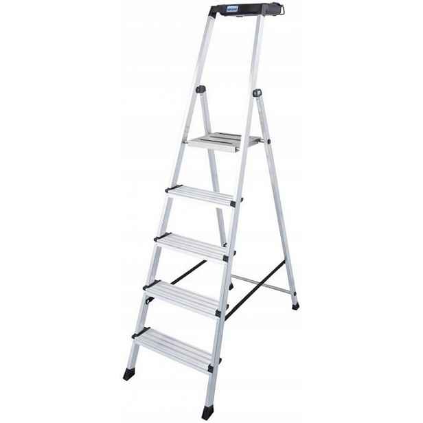 Žebřík hliníkový žebřík Krause Secury MultiGrip 1x5 s policí 126535