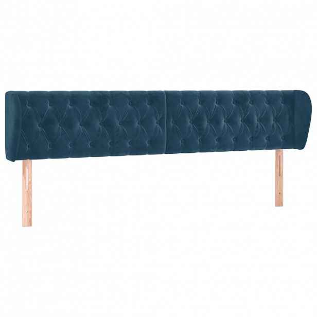 vidaXL Čelo postele typu ušák tmavě modré 183x23x78/88 cm samet