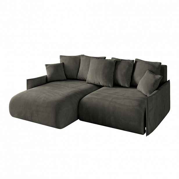 ALTDECOR ROHOVÁ SEDACÍ SOUPRAVA s otomanem vlevo ONESK-L -v1 216x177x72 černý velur