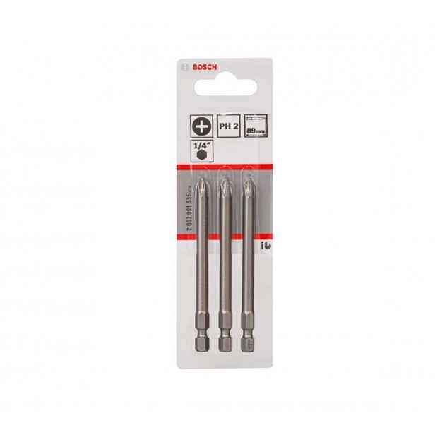 Bosch - Sada bitů PH2, délka 89 mm, 3 ks 2607001535