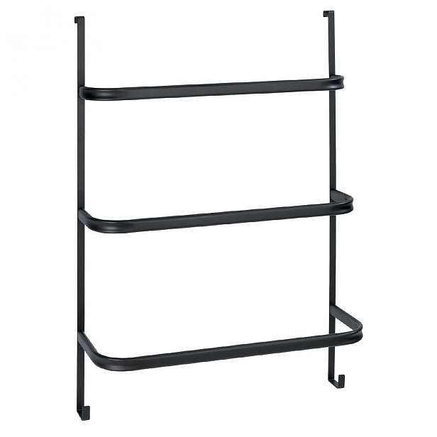 Černý samodržící věšák na ručníky Wenko Towel Holder Black, 21 x 54 cm