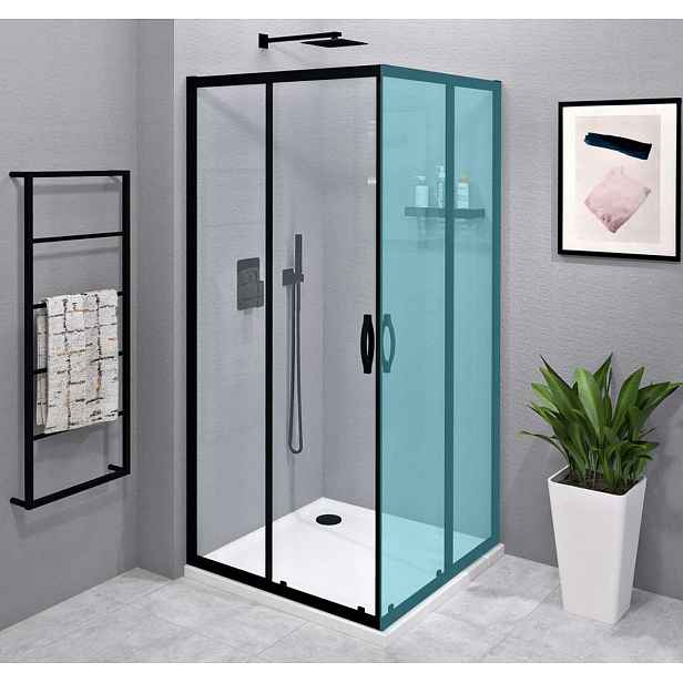 Gelco Sigma - Sprchové dveře 80 cm, matná černá/čiré sklo GS2180B
