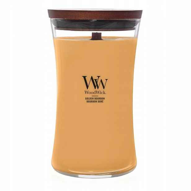 Golden Bourbon – Woodwick – velká vonná svíčka s dřevěným knotem