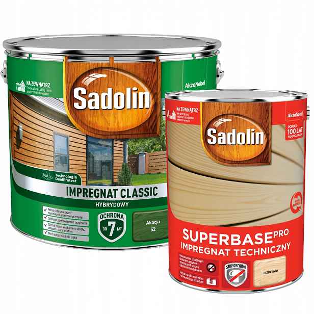 Sadolin Klasická Impregnace Na Dřevo 9 L Akácie Sadolin Grunt Superbase 5 L