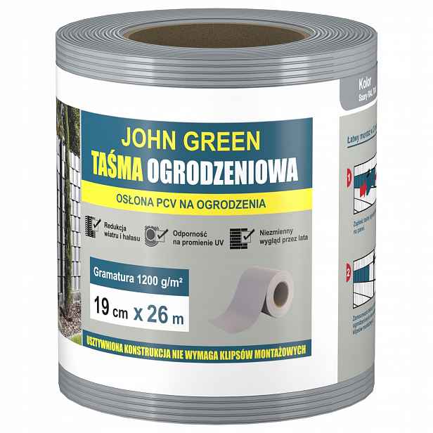 Stínící panelové pásy JohnGreen potažená Pvc šedá 19 cm x 26 m 1200 g/m²