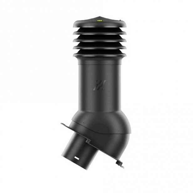 Větrací komín HiVent pro střešní plech a kaprařinu, průměr 150 mm, černý