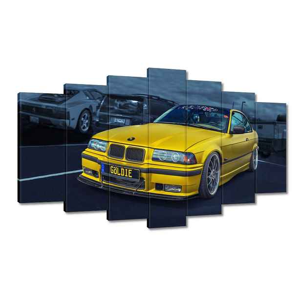 Obrazy 140x80 Zlatý automobil Bmw Auto