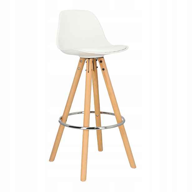 Barová Židle barová židle kuchyňská stolička s opěradlem 73 cm bílá
