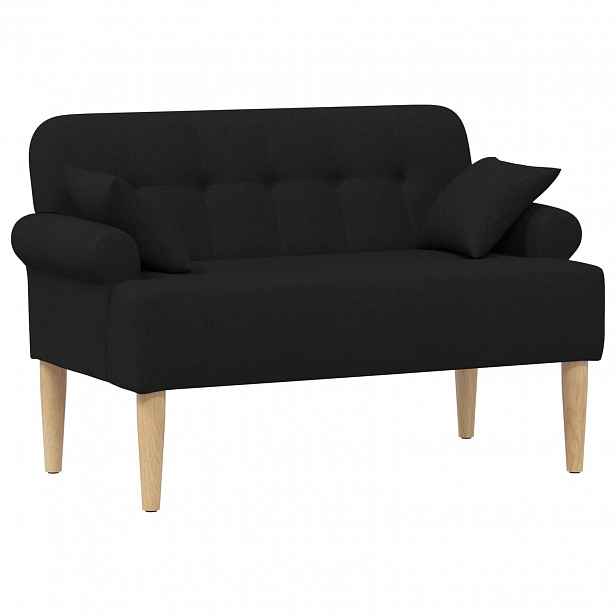 vidaXL Pohovka s knoflíkovým prošíváním Černá 120 x 65 x 79 cm Textil