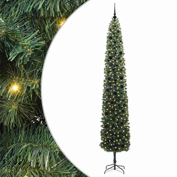 vidaXL Umělý vánoční stromeček Zelená 270 cm PVC, ocel a plast