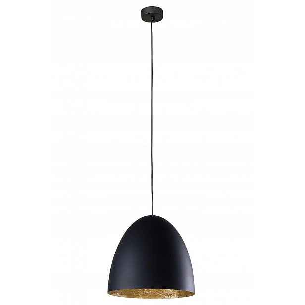 Závěsná lampa Egg Černá Zlatá Kovová Stínidlo 1xE27 38 Cm Stropní Svítidlo Dům