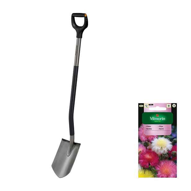 Fiskars Ergonomic Rýč ostrá pro kořeny zeminy +dárek semena