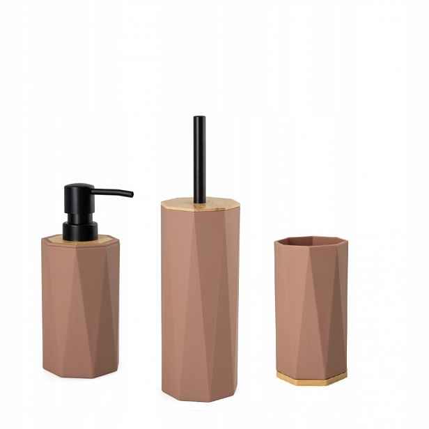 Koupelnový set z Abs a bambusu Pantone Mocha Mousse