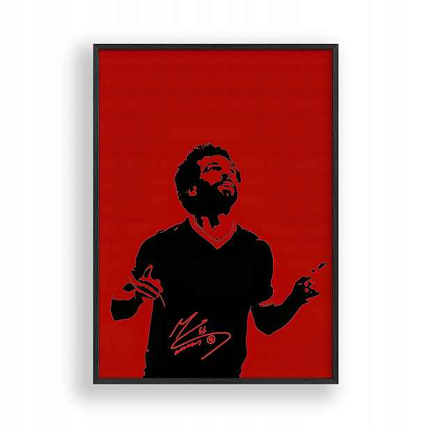 Obraz Mohamed Salah Liverpool Plakát Rámeček Dřevěný Černý 30x42 cm