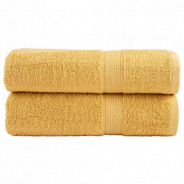 vidaXL Prémiové ručníky SOLUND 2 ks zlaté 50x100 cm 600 g/m²