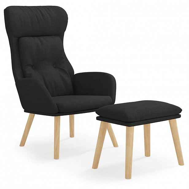 vidaXL Relaxační křeslo s podnožkou černé textil