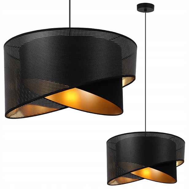 Závěsná Stropní Lampa Lustr Černo-zlatá, Stínidlo Do Obývacího Pokoje, Ložnice, 45 CM