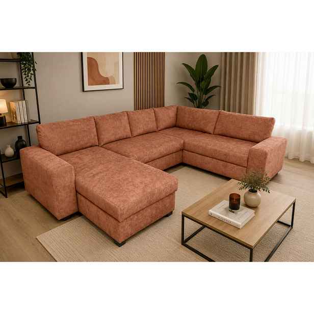 P & B SEDACÍ SOUPRAVA, textil, korály