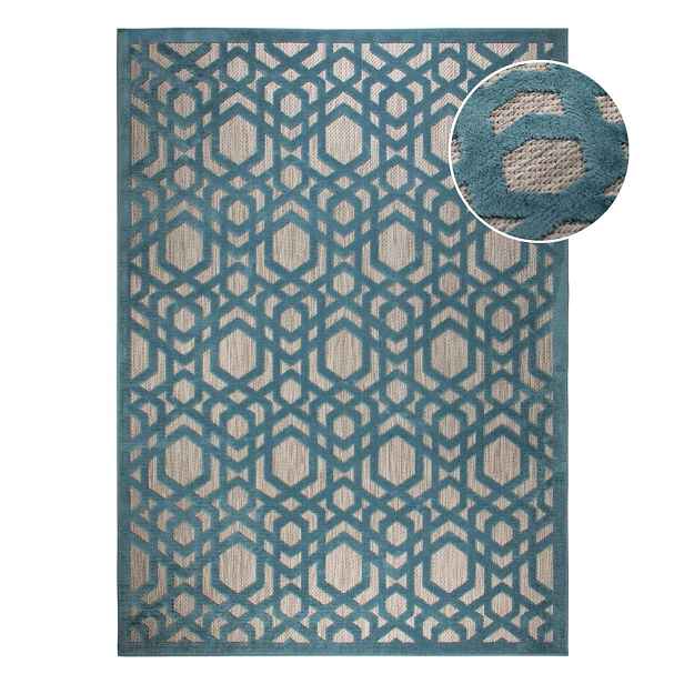 Modrý venkovní koberec 290x200 cm Oro - Flair Rugs