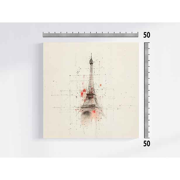 Obraz Na Plátně Canvas Kresba Skica Grafika Eiffelova Věž Paříž 50x50
