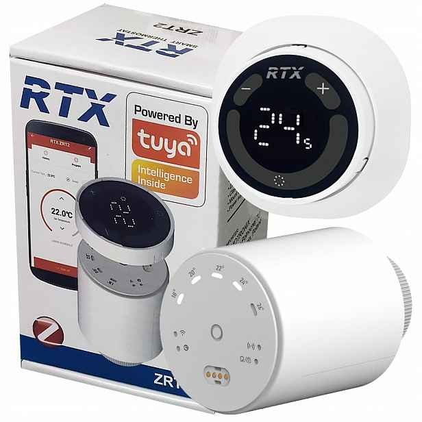Termostatická Hlavice Rtx pro radiátor a podlahovou soupravu dálkový senzor ZigBee Tuya