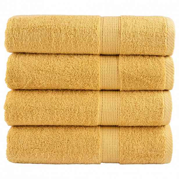 vidaXL Prémiové ručníky SOLUND 4 ks zlaté 50x100 cm 600 g/m²