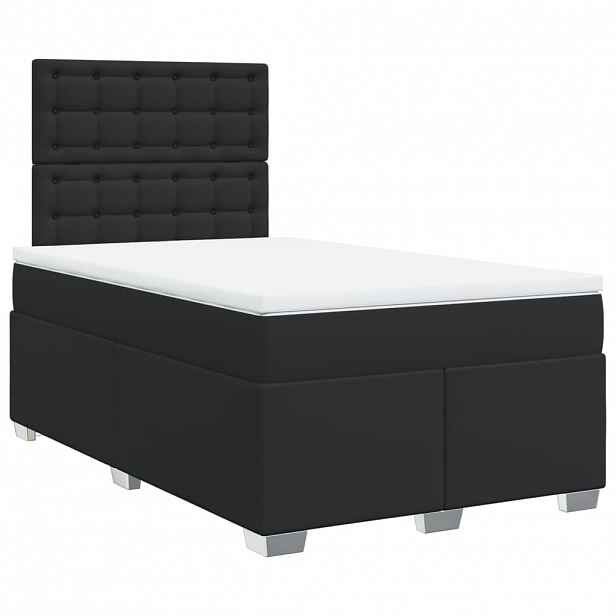 vidaXL Box spring postel s matrací černá 120 x 200 cm umělá kůže