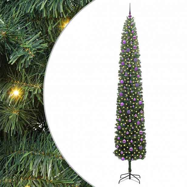 vidaXL Umělý vánoční stromeček Zelená 270 cm PVC, ocel a plast