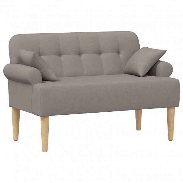 vidaXL Pohovka s knoflíkovým prošíváním Taupe 120 x 65 x 79 cm Textil