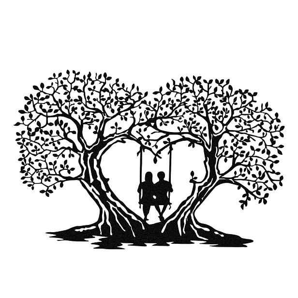 Wallity Nástěnná kovová dekorace LOVE II černá