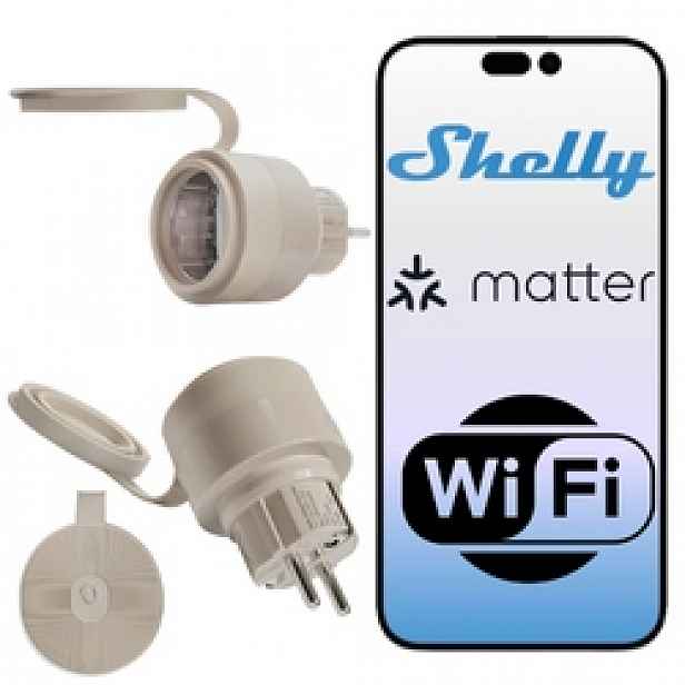 Zásuvka Shelly Outdoor Plug S Gen3 s měřením energie IP44 WiFi Matter