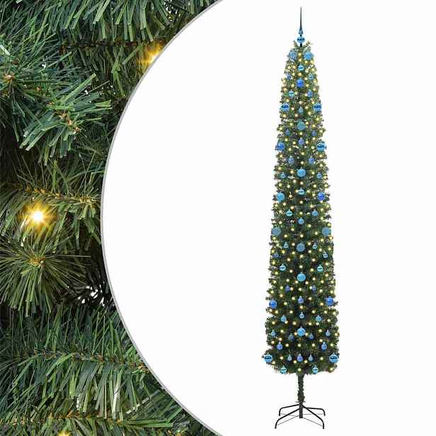 vidaXL Umělý vánoční stromeček Zelená 270 cm PVC, ocel a plast