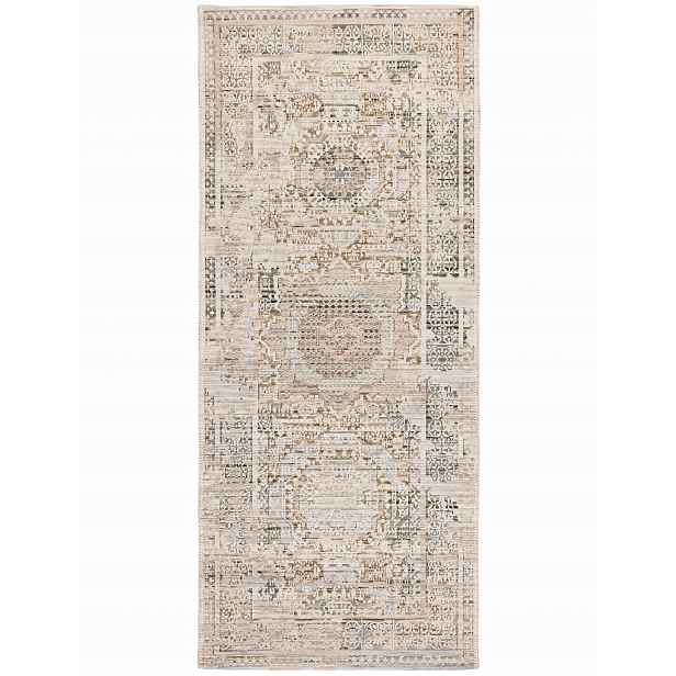 Koberec Běhoun Sahara z vlny 80x200 cm Klasický Vintage Béžový, krémový