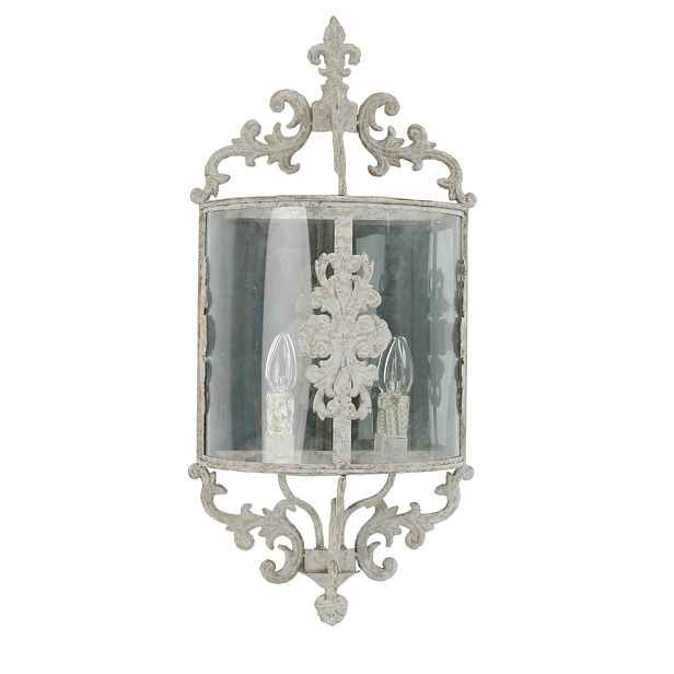 Nástěnná kovová vintage lampa - 33*19*72 cm E14/max 2x25W Clayre & Eef