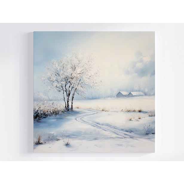 Obraz Na Plátně Plátno Krajina Cesta Strom Zima Sníh 50x50