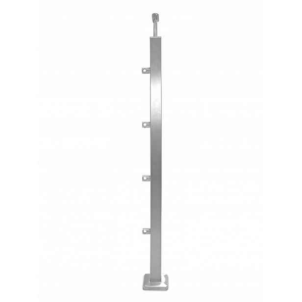 Profilový Průchozí Sloupek 40x40x960, 4 Úchytky Ø12 Nerezový