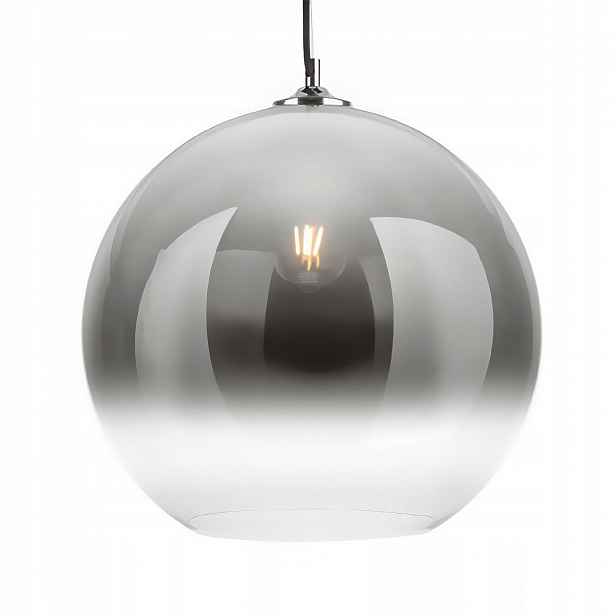 Skleněný lustr, Bubble, 150 cm, stříbrný