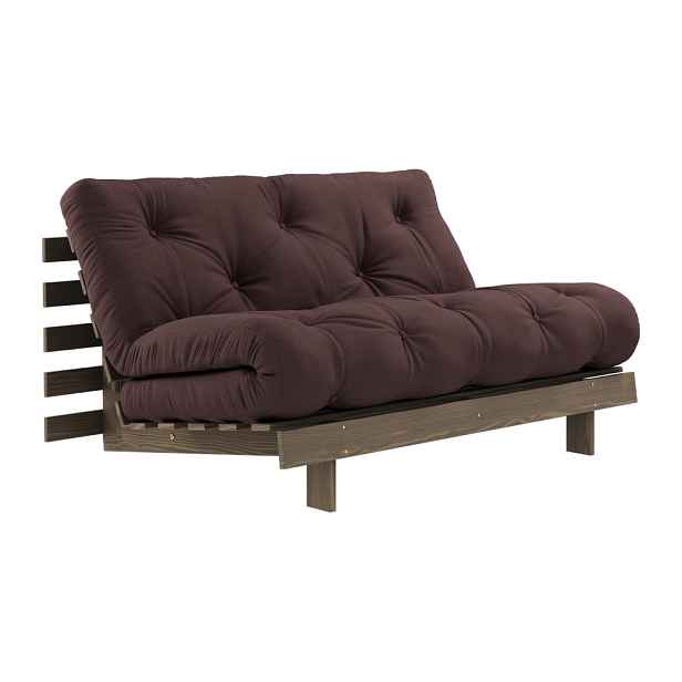 Tmavě hnědá rozkládací pohovka 160 cm Roots – Karup Design
