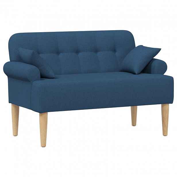 vidaXL Pohovka s knoflíkovým prošíváním Modrá 120 x 65 x 79 cm Textil