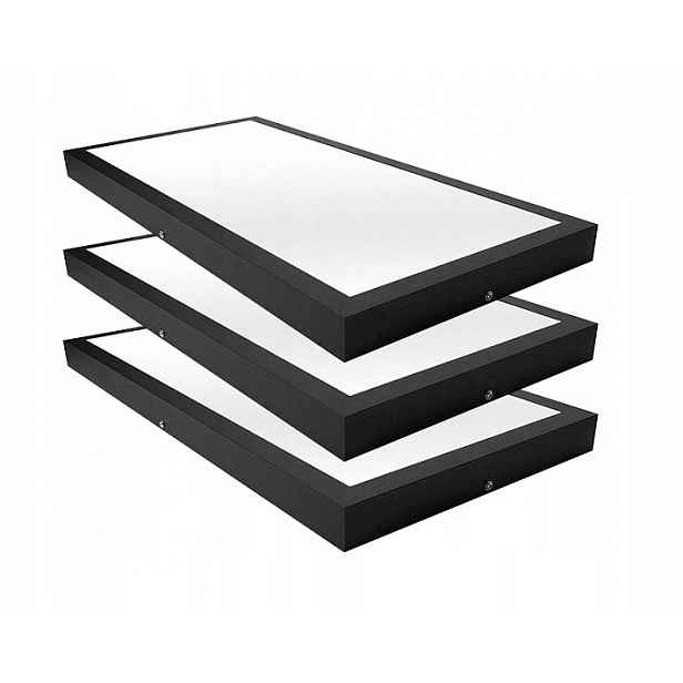 3 x Led panel 36W Nástěnný černý 60x30 cm Stropní Svítidlo
