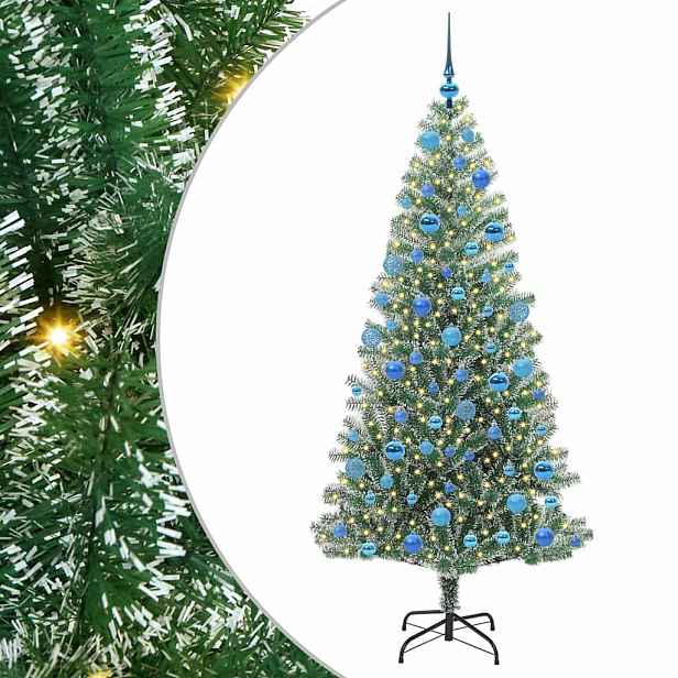 vidaXL Umělý vánoční stromeček se sněhem a LED osvětlením 180 cm