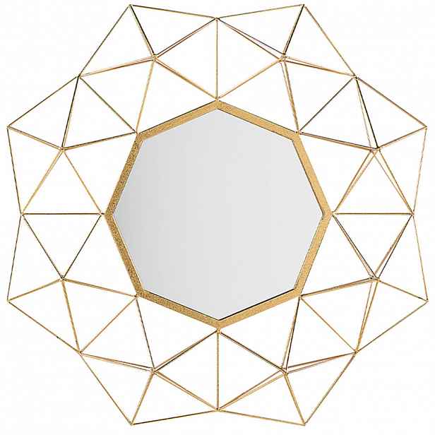 Beliani NÁSTĚNNÉ ZRCADLO zlaté geometrický Form 80/80 cm Gaillac