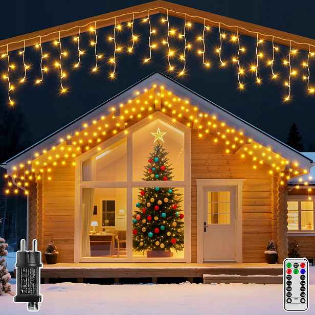Hopexy Vánoční lampa 8 m 240 Led IP44 Vodotěsná Venkovní