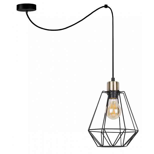 Závěsné industriální světlo PRIMO 2 - 1xE27, 60W, patina / černé