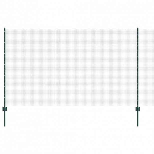 vidaXL Svařovaná drátěná plotovina s tyčkami 10 x 1,4 m Zelená