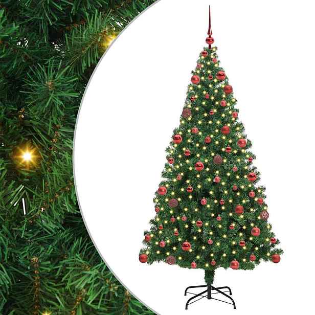 vidaXL Umělý vánoční stromeček Zelená 180 cm PVC, ocel a plast