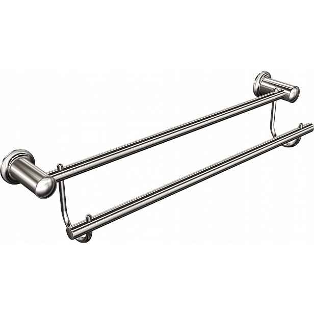 Dvojitý věšák na ručníky s kolíčky, chrom 60 cm